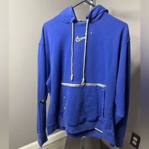 Nike Royal Blue Dri-FIT Pullover Hoodie paint splat design